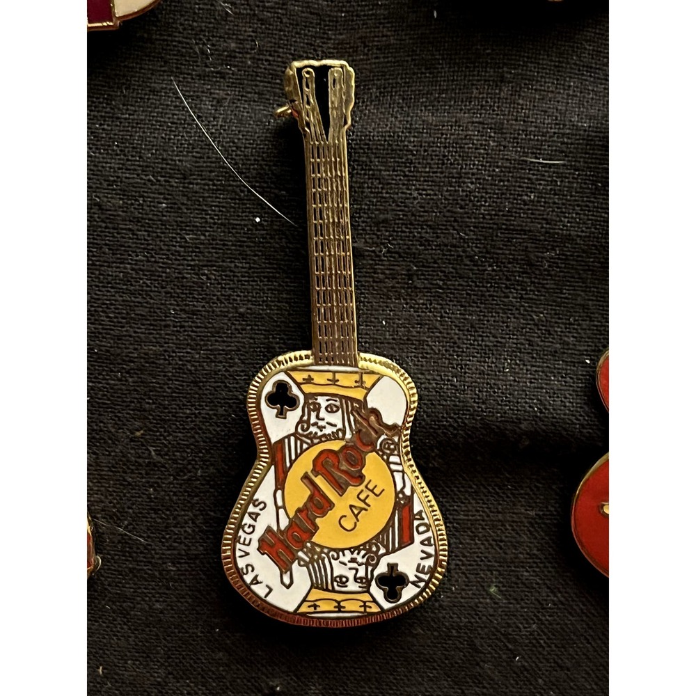 Hard Rock Cafe Las Vegas Nevada King of Clubs Guitar Pin 1990's
